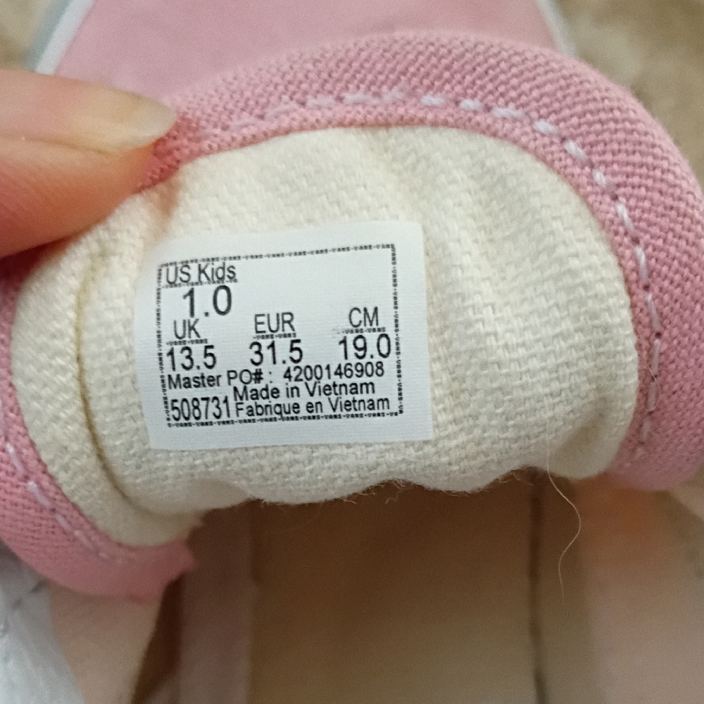 Vans Pink and White Kids Sneakers - Picture 3 of 7